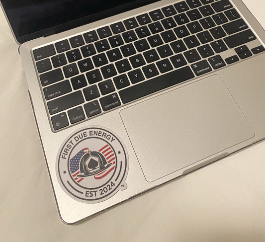 Sticker, 3" Patch Style First Due Energy 3-pack